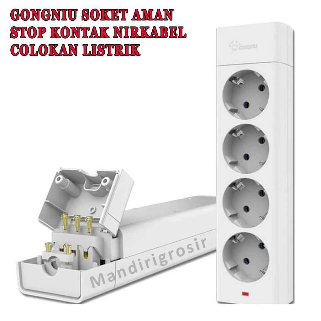 Soket Aman* GONGNIU* Stop Kontak Nirkabel* Colokan Listrik