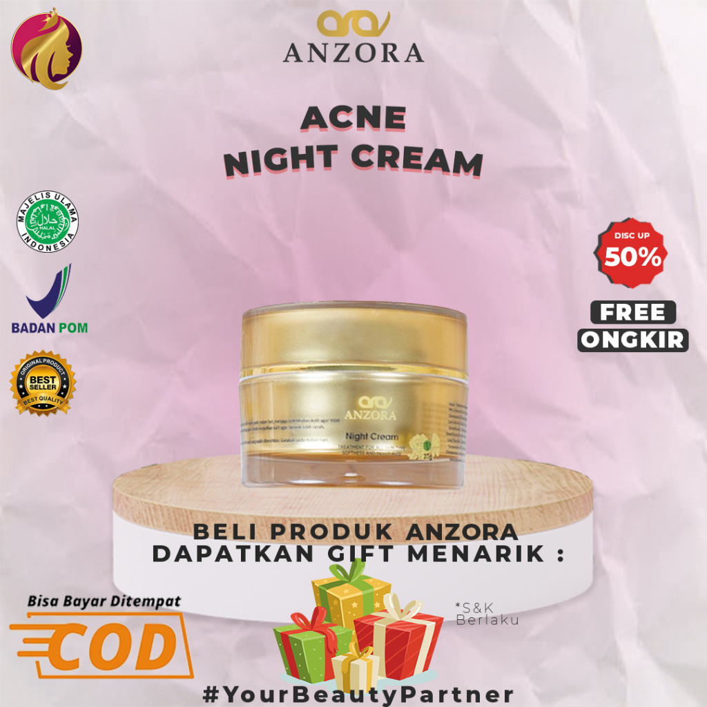 Anzora Cream Malam Acne Night Cream Ecer