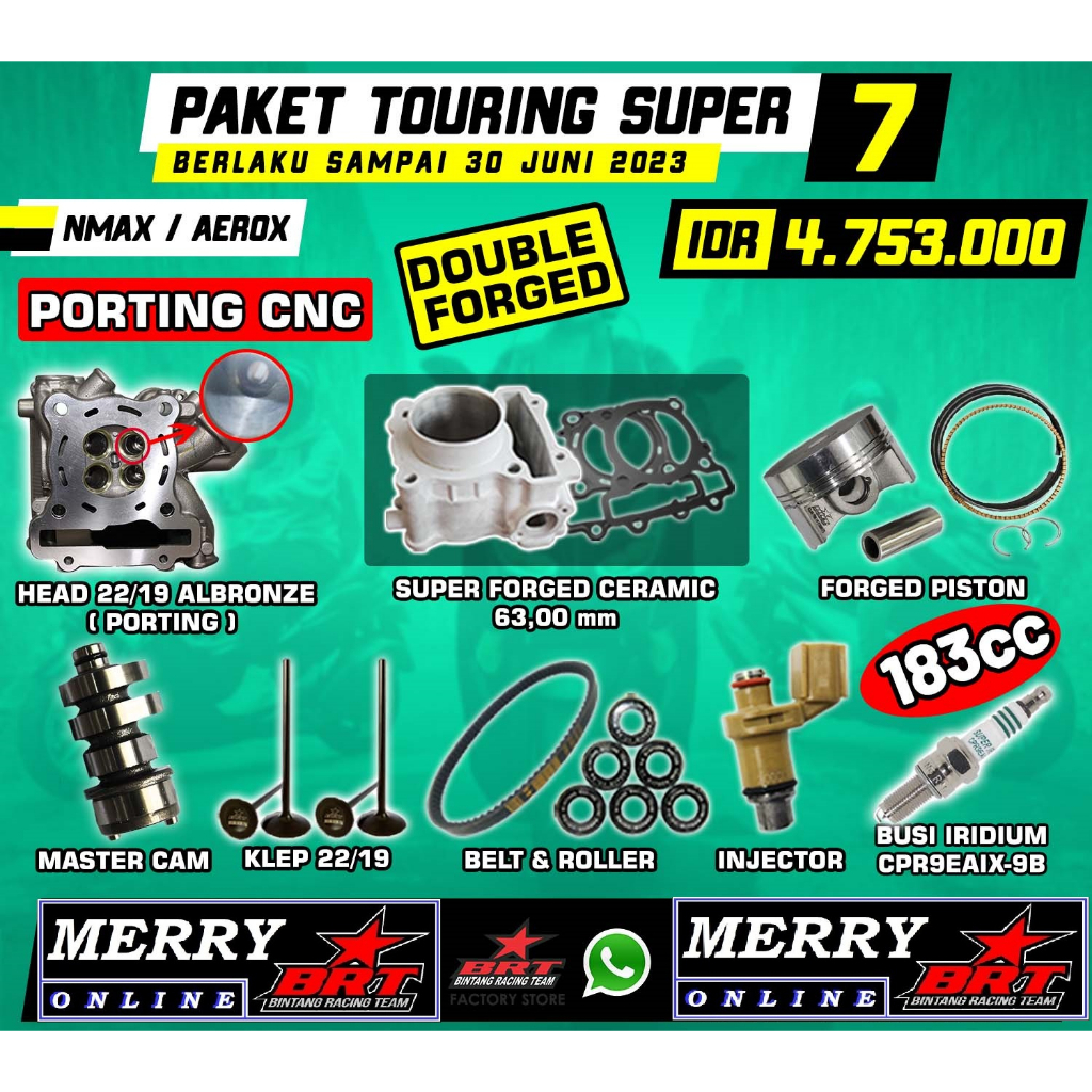 Paket Touring Super 7 BRT Bore Up Nmax N Max Aerox