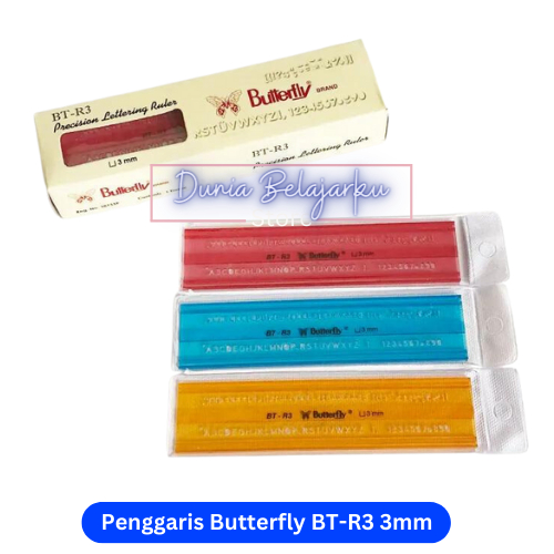 

Penggaris Butterfly BT-R3 3mm / Penggaris Mal Huruf Abjad dan Angka