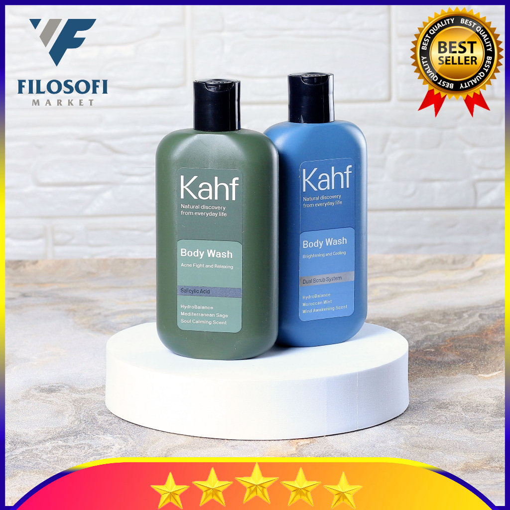 Sabun Mandi Pria Kahf Biru Brightening Cooling Hijau Acne Fight Relaxing