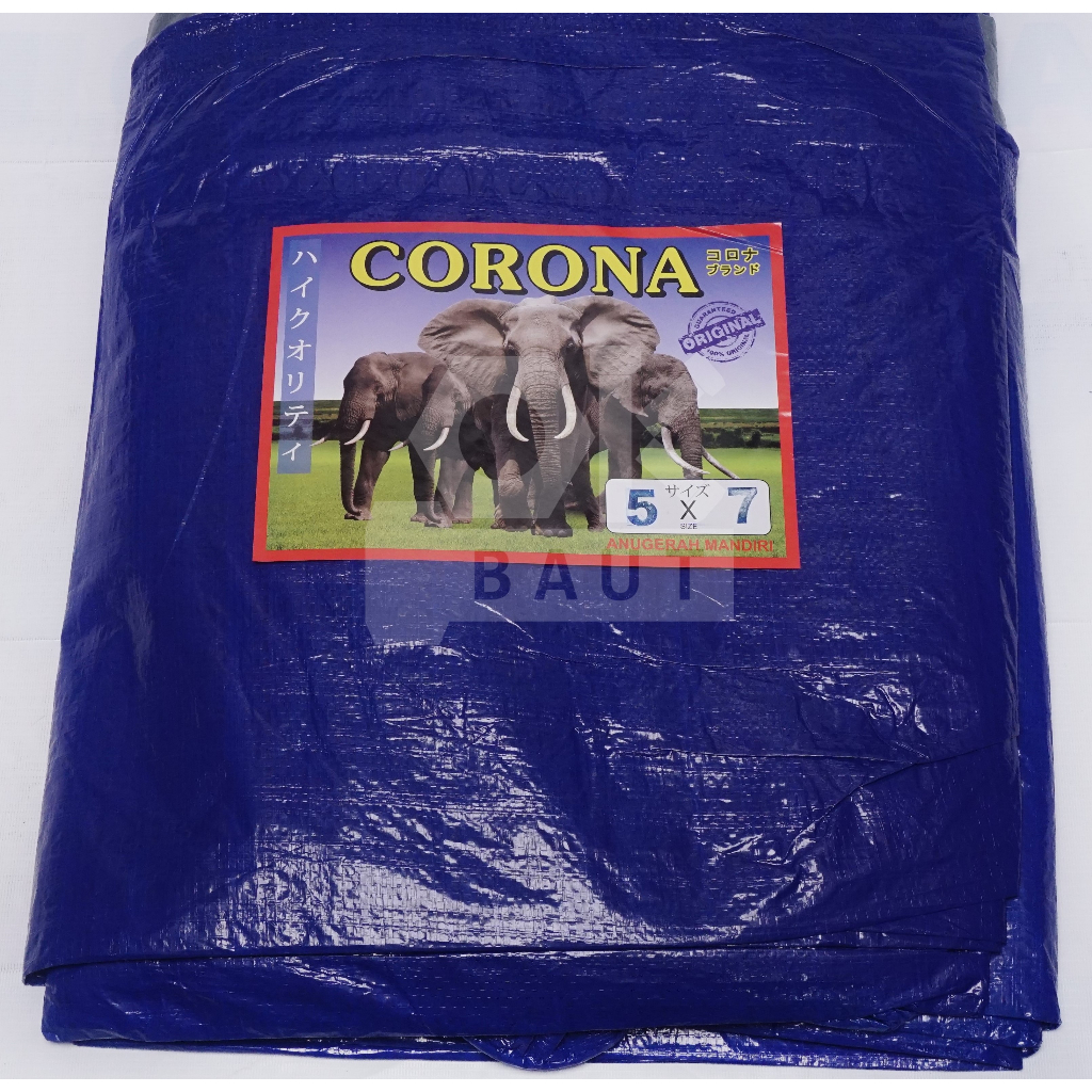 Terpal A3 5x7 meter Corona 4Gajah (b/s) Terpalin Terpal plastik Terpal kolam ikan Terpal Lembaran