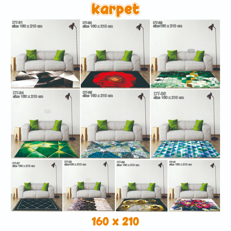 Karpet Lantai Karpet Permadani Karpet Ruang Tamu Anti Slip Ukuran 160x210Cm Goshop88