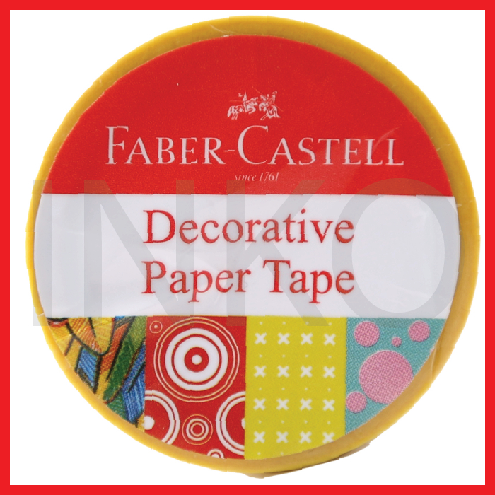 

FABER CASTELL DECORATIVE PAPER TAPE WHITE STAR IN YELLOW