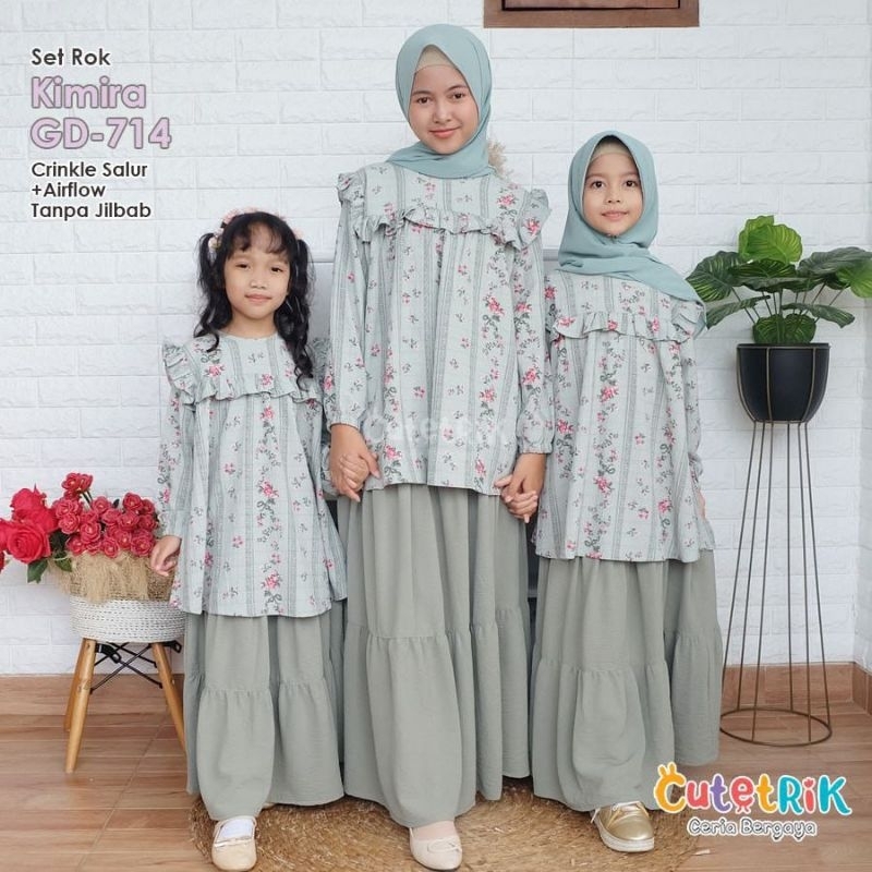 Cutetrik Set Rok Tunik Anak Perempuan Set Baju Muslim Anak Remaja