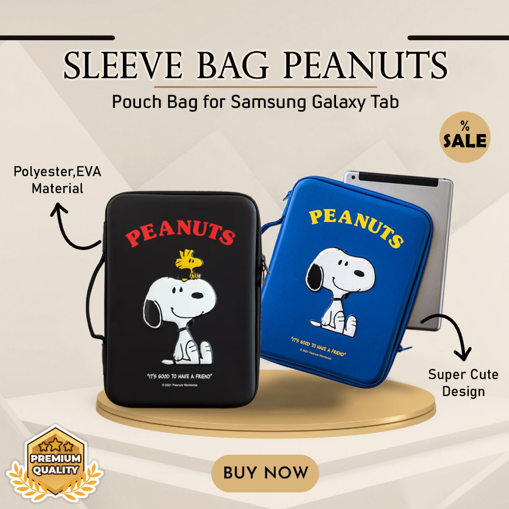 Tas Sleeve Bag Samsung Tab A8 A7 S6 Lite S8 Pouch Handbag Peanut Sarung Tablet Pouchbag Sleevebag Ka