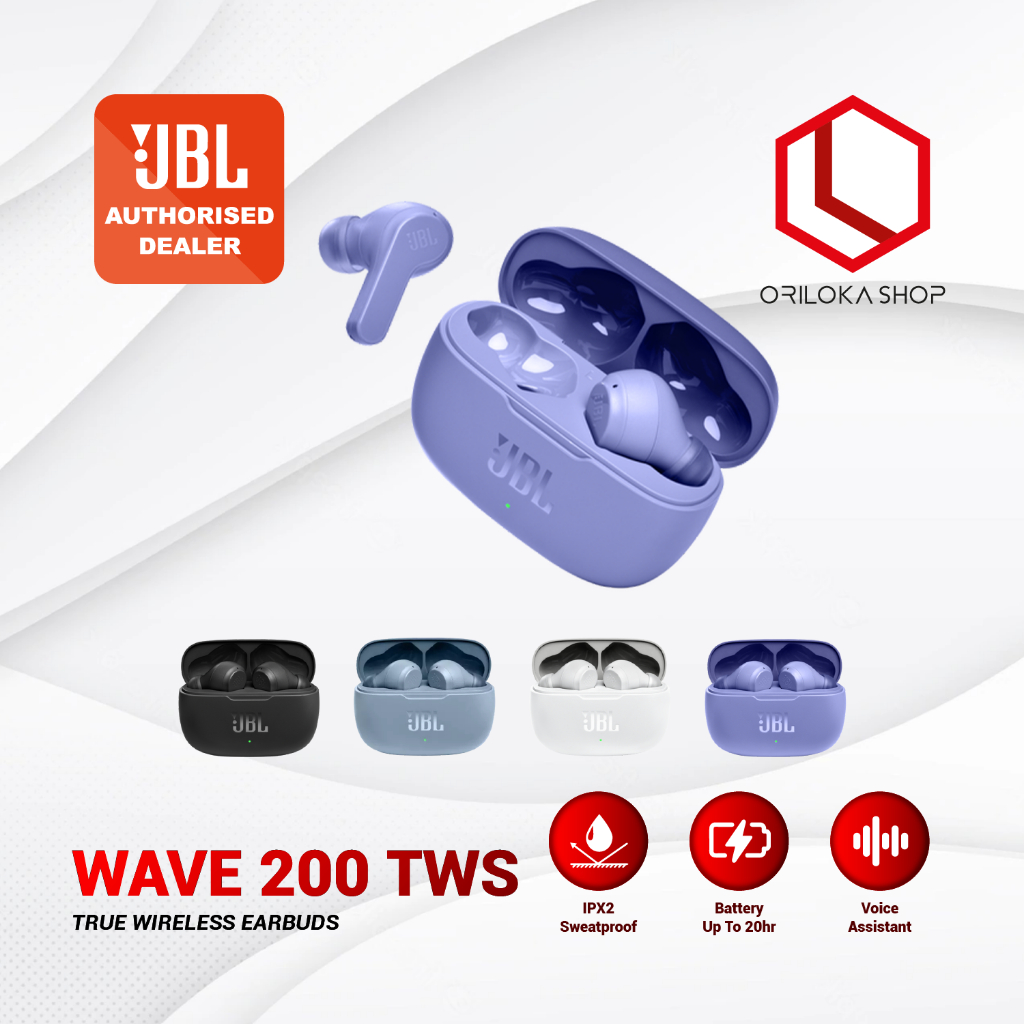 JBL Wave 200 TWS Bluetooth Earbuds Earphone In-Ear - Garansi Resmi IMS