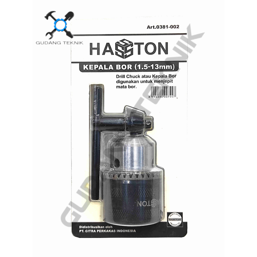 Kepala Bor Tangan Listrik 10mm 13mm HASSTON PROHEX 0381-001 / Chuck Drill Mesin Bor 10 13 mm 0381-002 HASSTON