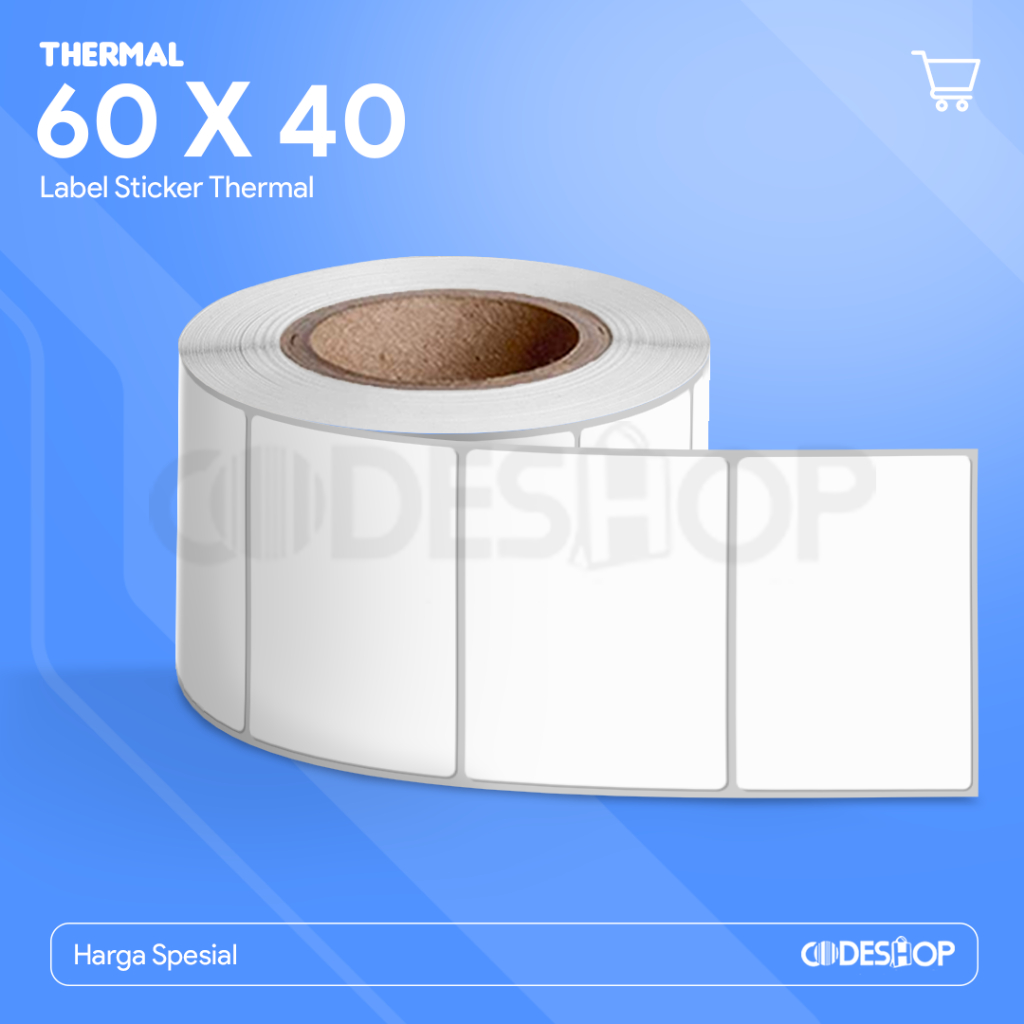 

Stiker Label Thermal 60 x 40 mm 1 Line isi 500 Gap Perforasi Timbangan