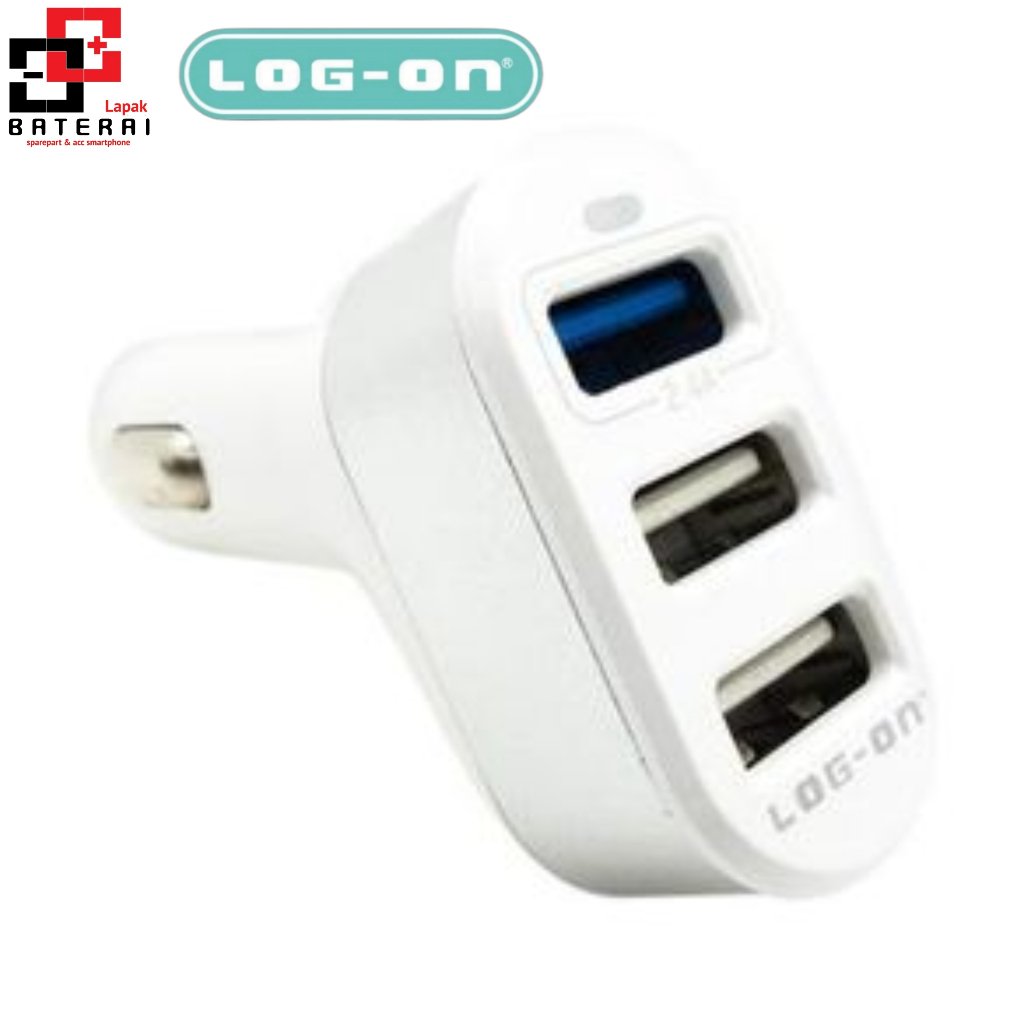 LOG - ON LO3S Saver Mobil 3 Output 4.4A Max | Car Charger 3 Port | Casan Mobil