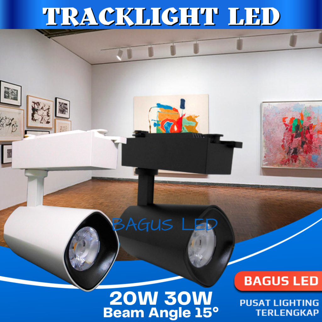 Lampu Sorot Rel LED Track Light Spotlight Tracklight 20W 30W GARANSI