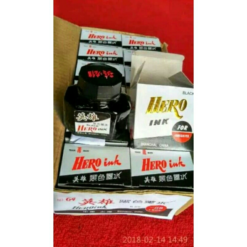 

Tinta Hero ink hitam ORI untuk isi ulang pen atau pena tutul