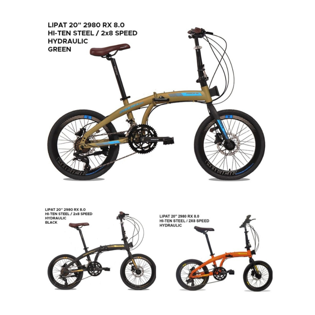 SEPEDA LIPAT PACIFIC FOLD 2980 RX DB HD VT UK 20" PACIFIC FOLD SEPEDA LIPAT DEWASA BIKE FOLDING - ON