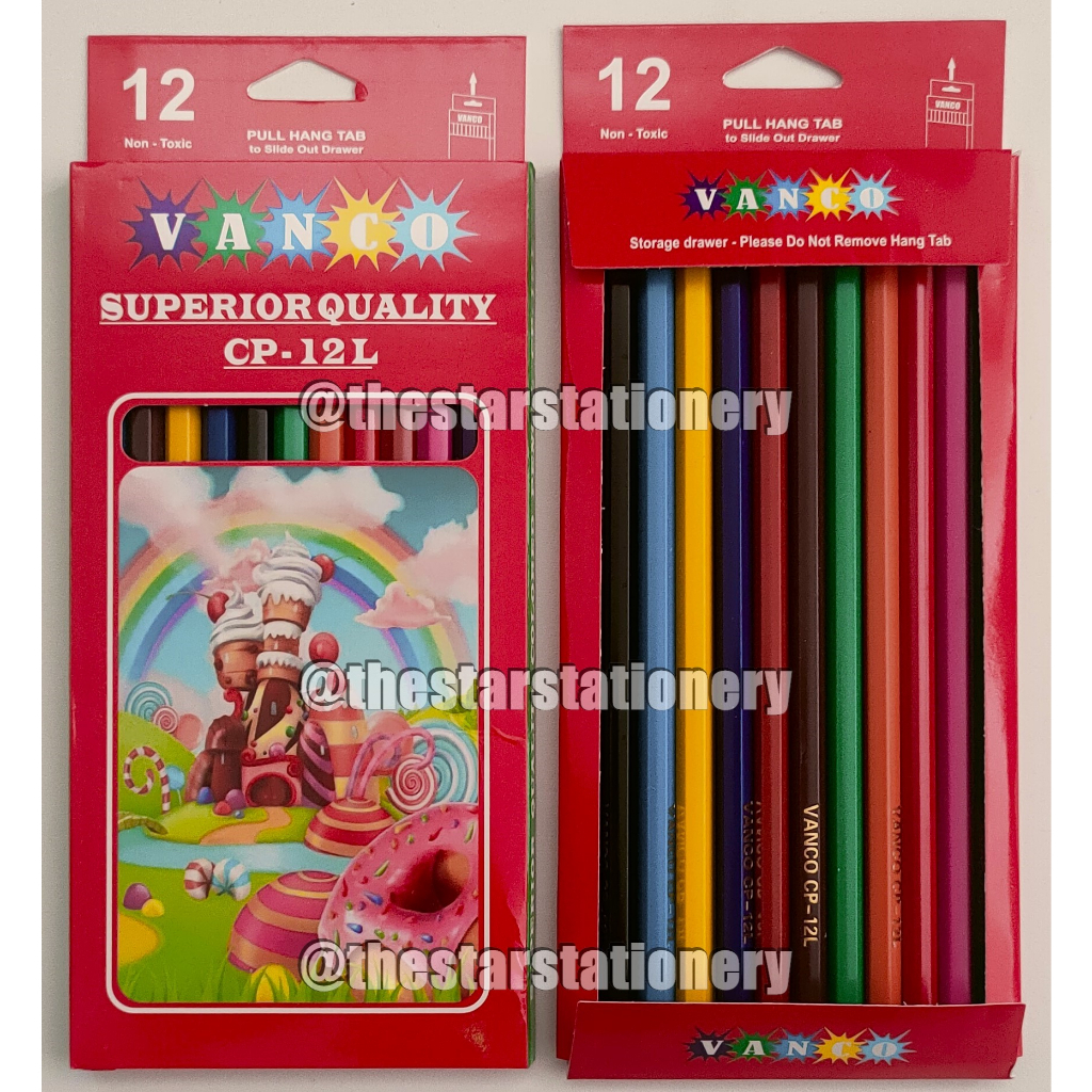 

( 1 Set isi 12 Warna ) Pensil Warna Vanco 12 Warna CP-12L CP-12S / Pensil Warna Murah CP 12