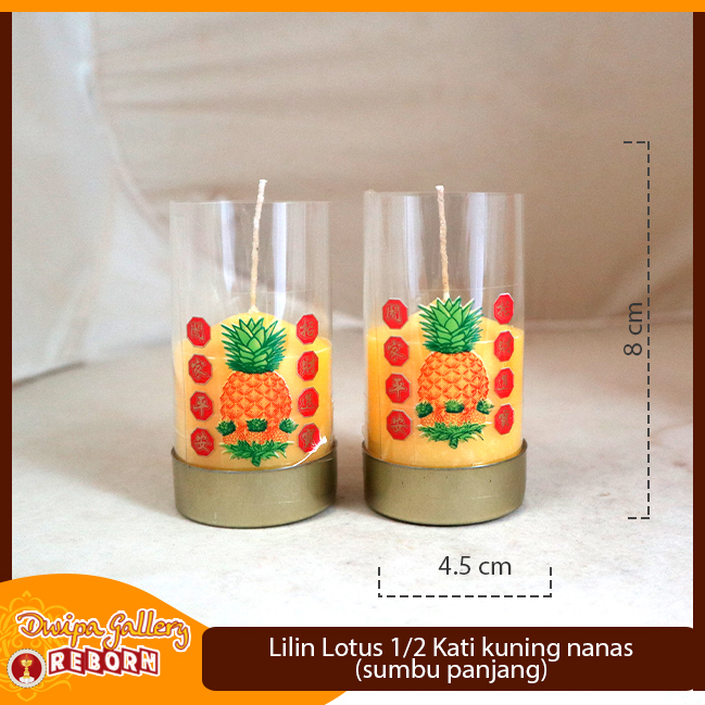 Lilin Sembahyang Kuning Nanas Puja Altar Pilar 1/4 Kati Panjang