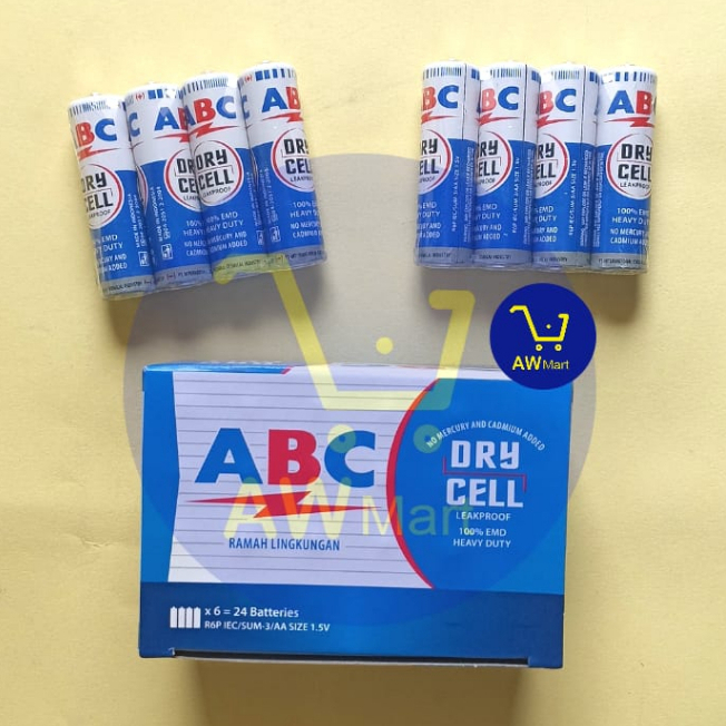 BATU BATERAI ABC 3/AA SIZE 1.5V DRY CELL ISI 4PCS