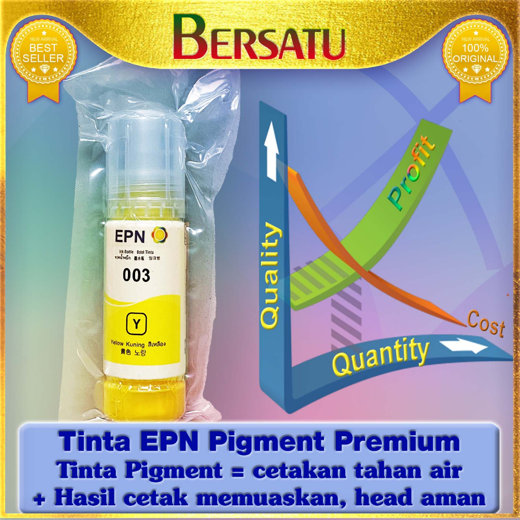 Tinta 003 Pigment Compatible Refill EPN Premium untuk Printer Epson L 1110 1210 1250 1256 3100 3101 3110 3150 3210 3250 3256 5190 5290 No Box