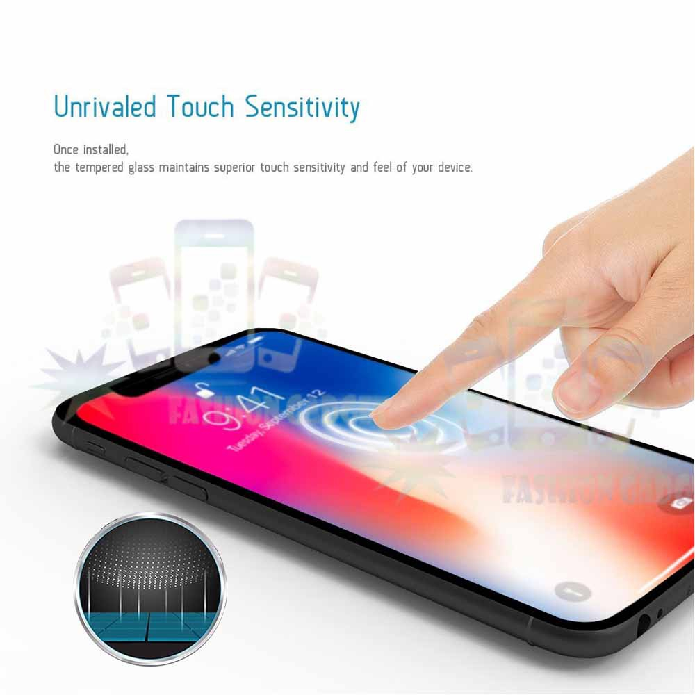 Tempered Glass Iphone X White/Black Full Colour Bagian Depan / Clear Non Full / Anti Gores Kaca / Screen Protector TEMPER GLASS