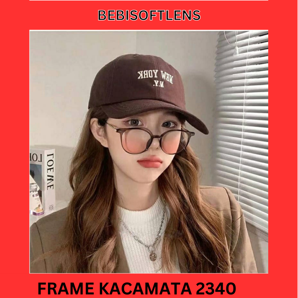 Kacamata Korea 2340 Kacamata Cat Eye, Kacamata Minus Normal , Kacamata Gaya Bluecromic Anti Radiasi Kaca Mata Minus Wanita Pria / BB