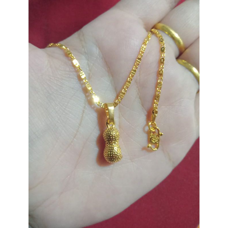 kalung tempe kacang anak dan dewasa lapis emas 24 k