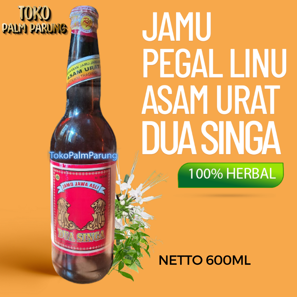 Jamu Asam Urat Cap Dua Singa Botol Beling Rasa Manis 600ml Ampuh Untuk Asem Urat Pegel Linu Rematik Encok