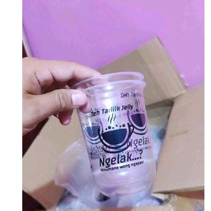 sablon cup plastik oval 16oz