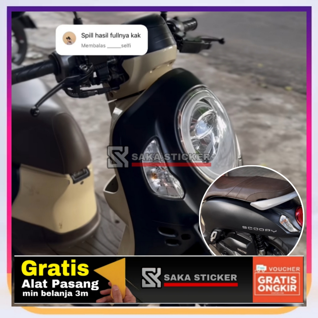 SKOTLET HITAM DOFF METALIK  / SKOTLITE MOBIL / STICKER MOTOR DOFF