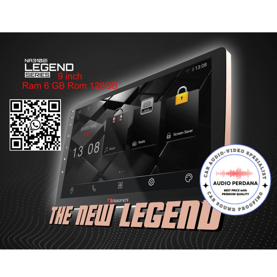 Head Unit Android Nakamichi New Legend 9"/10" Inch Ram 6gb Rom 128gb