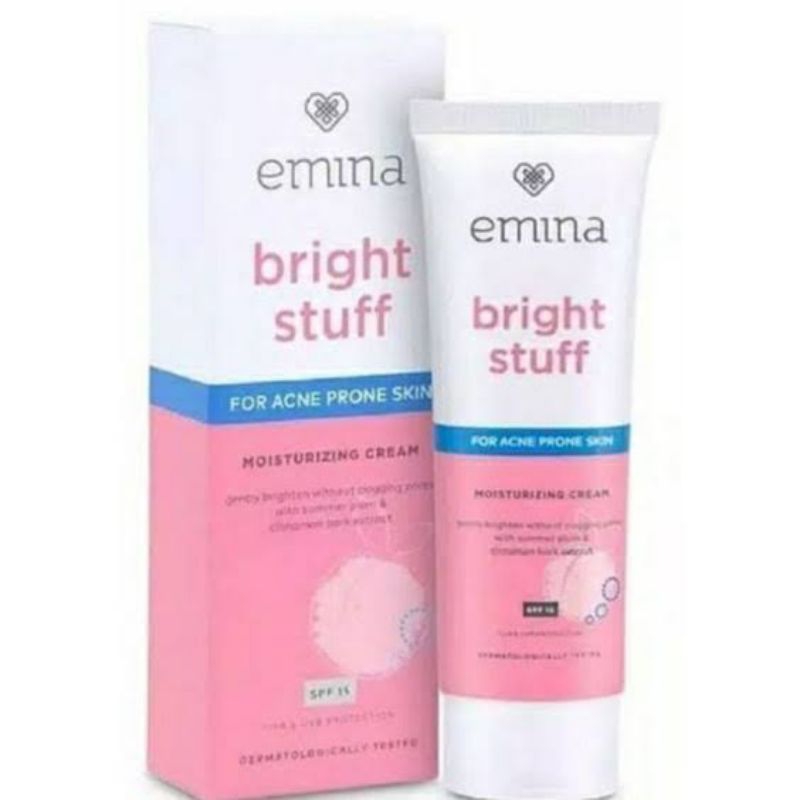 EMINA BRIGHT STUFF MOISTURISING CREAM SPF ANTI UV TABIR SURYA KRIM SIANG PELEMBAB WAJAH 20 ML