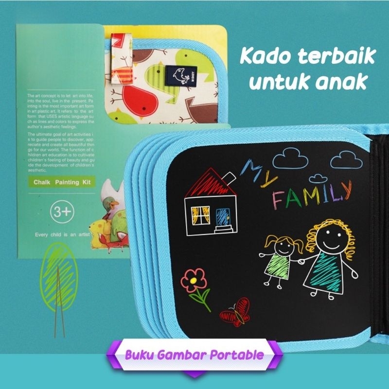 BUKU GAMBAR AJAIB BISA DIHAPUSBuku Gambar Portable Ajaib Reusable Buku Tulis Anak Bisa  dihapus