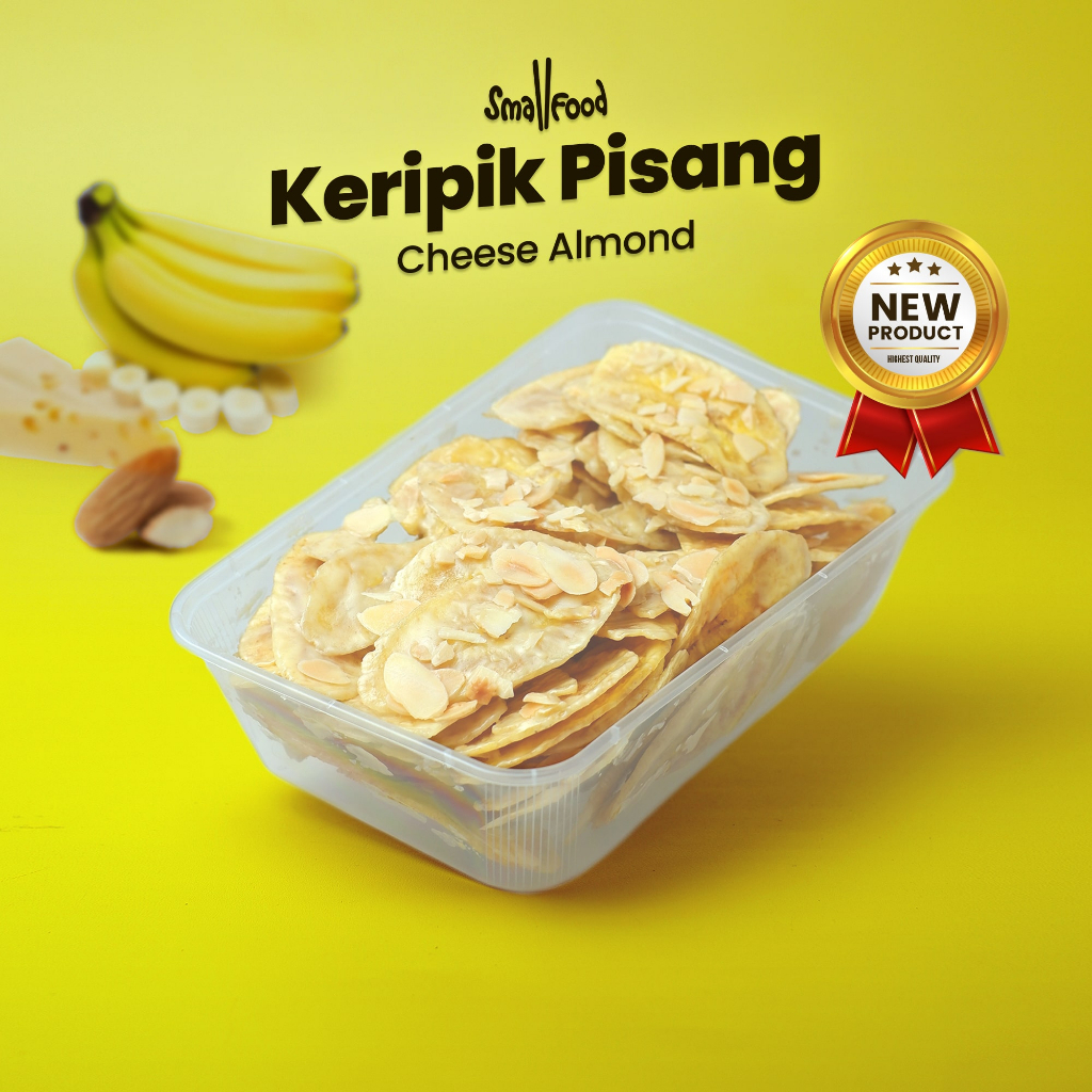 

Smallfood - 225 Gram Keripik Pisang Cheese Almond / Topping Lumer Chees dan Almond