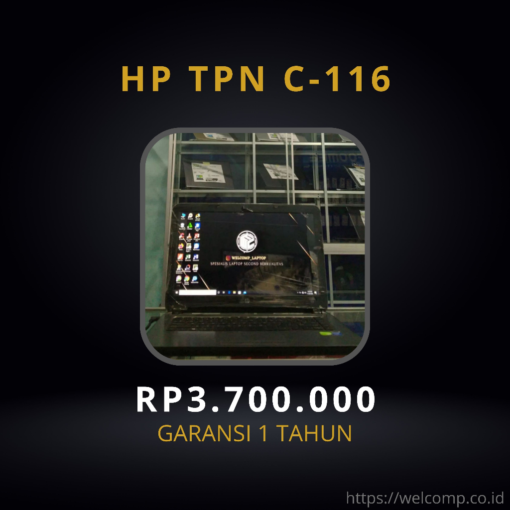 Laptop 2ND HP TPN C-116  Second Bergaransi 1 Tahun