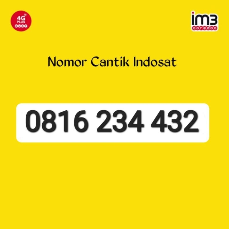 Promo nomor cantik kartu indosat 10 digit cermin 0816 234 432