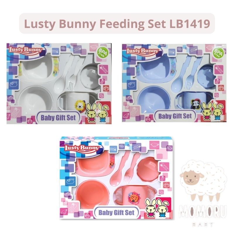 Lusty Bunny Feeding Set 6 in 1 LB1424 LB1419 Peralatan Makan Bayi Kado Lahiran Murah