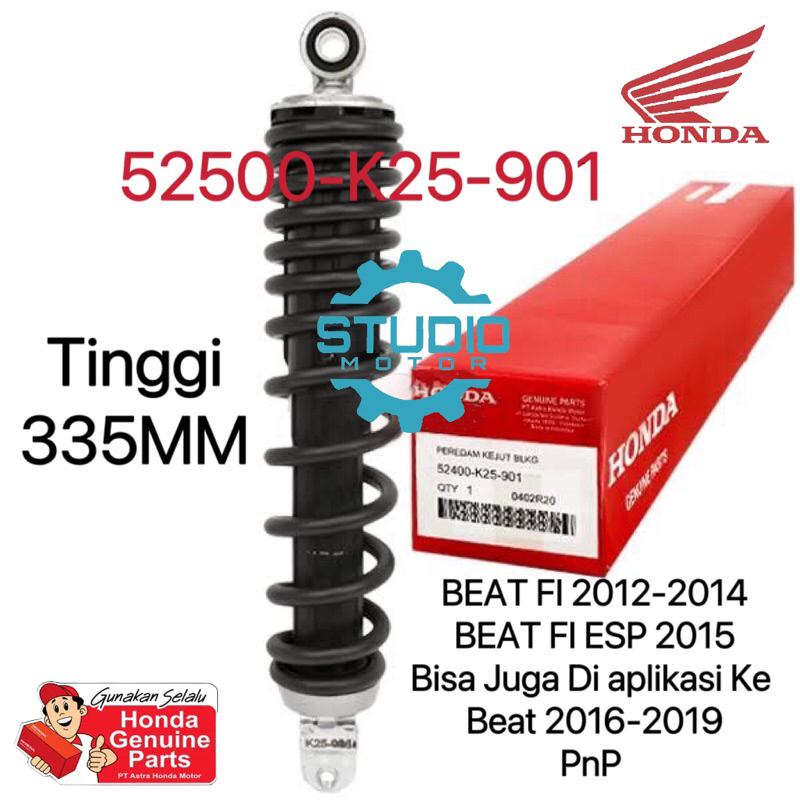 52400K25901 Shock Breker Belakang MonoShock Beat Fi  K25 K44 Scoopy Fi  K16 Spacy Fi KZL Vario 110 Fi Esp K46 Hitam Shockbreaker BLK Original Honda AHM HGP