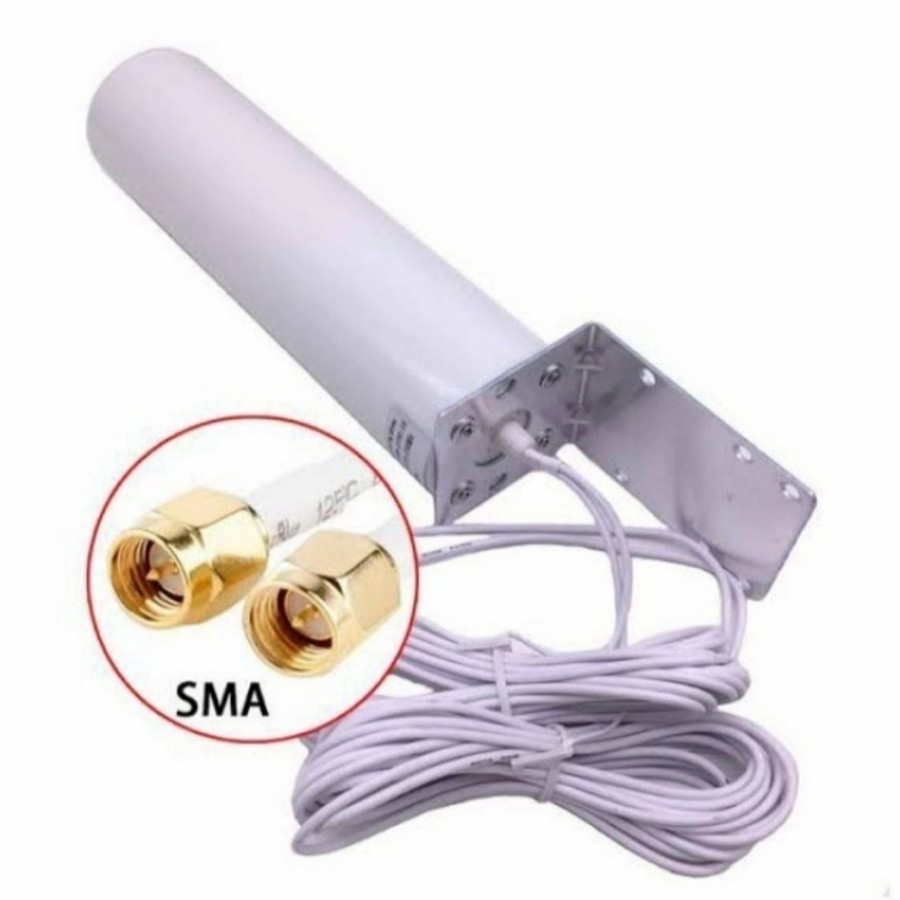 Antena Modem Router GSM Wifi 4g LTE Omni Outdoor Dual SMA Male 2 Meter