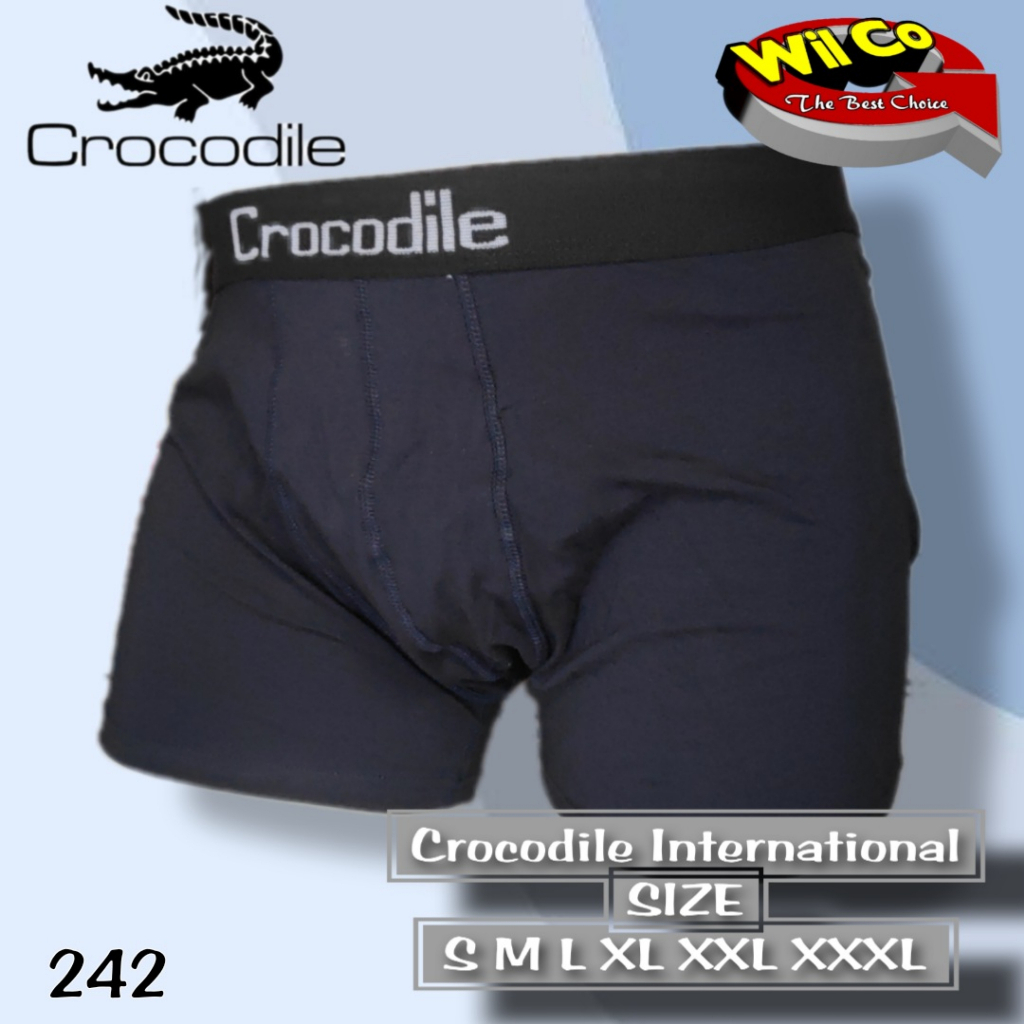 K242D - (DIJUAL PER 1 BOX ISI 2 Pcs) CELANA DALAM BOXER PRIA CROCODILE SIZE S - 3XL