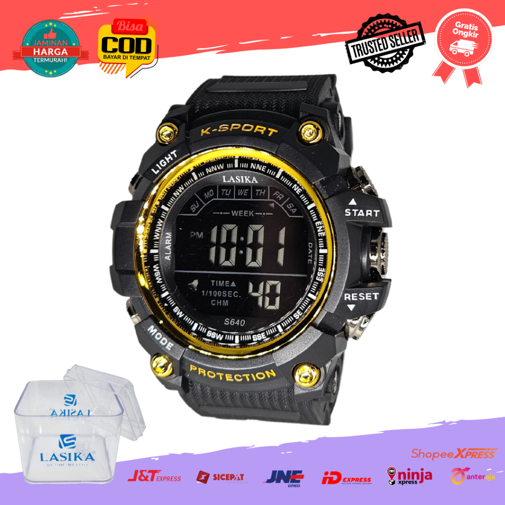 [COD] Jam Tangan Sport Digital Anak Remaja Pria Cowok  Lasika 607 Besar Water Resist Anti Air