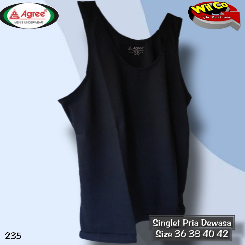 K235 - KAOS DALAM SINGLET PRIA DEWASA PAKAIAN DALAM PRIA AGREE SIZE 34 -42 HARGA PER 1 PCS