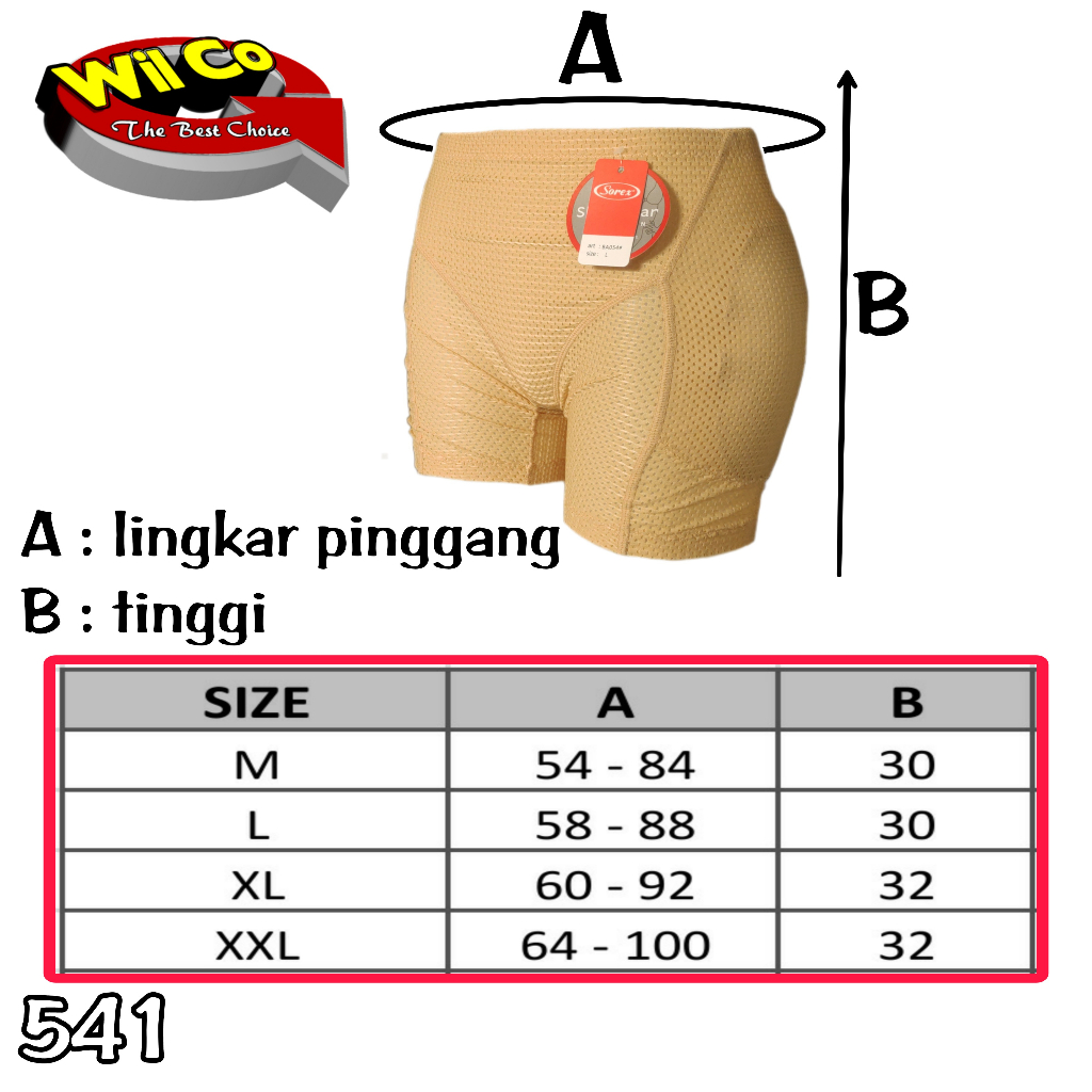 K541 - (naikkan 1 ukuran) CELANA BUSA WANITA SHAPEWARE PAKAIAN WANITA CD BUSA PEMBENTUK BOKONG SEXY SOREX SIZE M - XXL