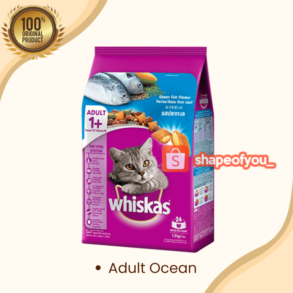 Whiskas Dry Cat Food Freshpack 450gr Wiskas 1.2 kg Junior Makanan Kering Kucing Kitten Adult Wishkas