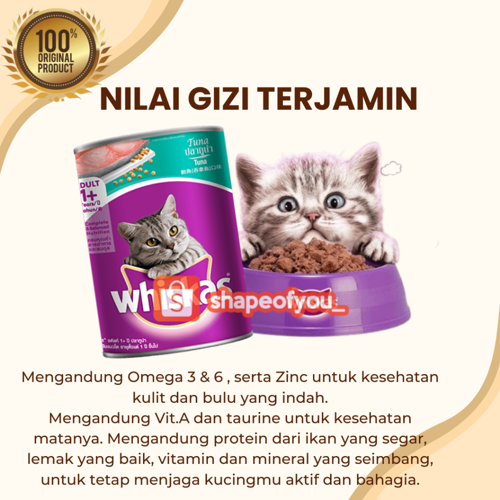 Whiskas Kaleng 400gr Makanan Kucing Basah Adult Wiskas Wet Food Cat Can