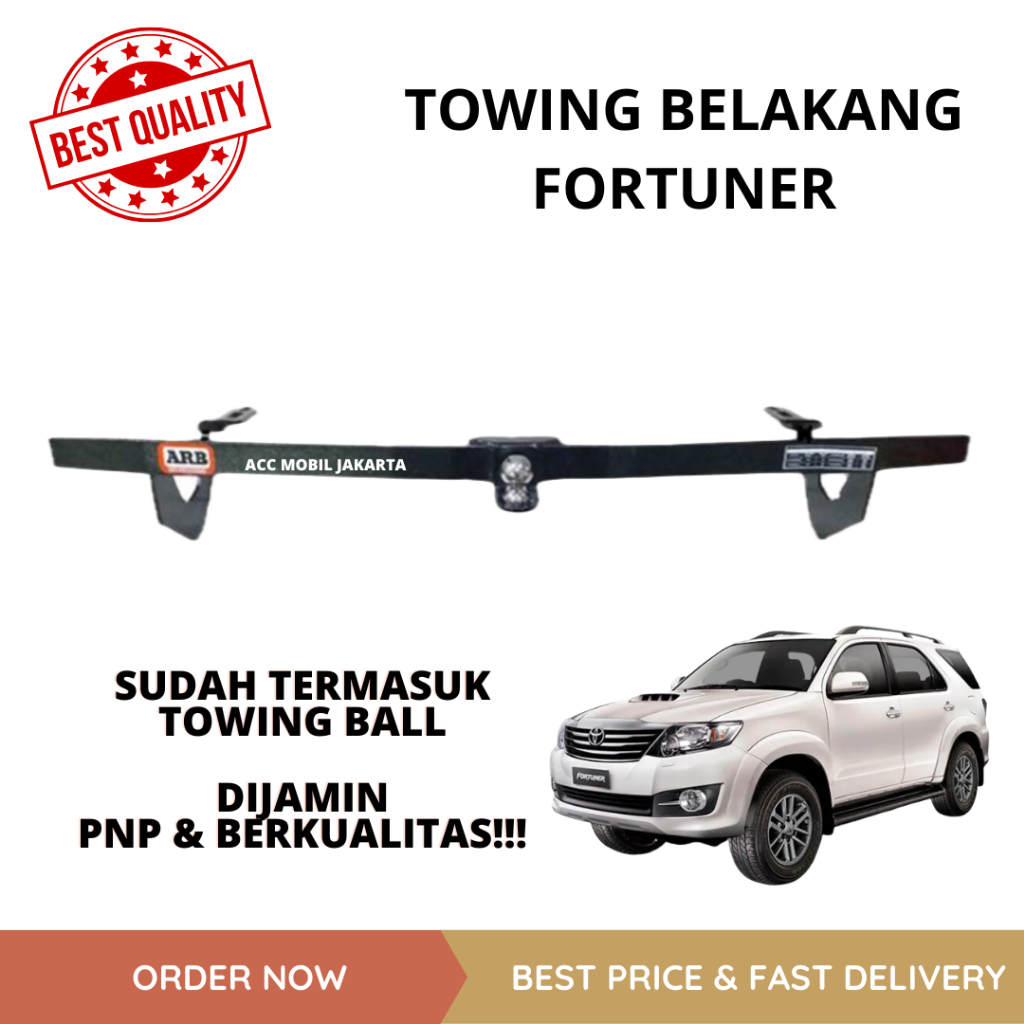 TOWING BAR BELAKANG FORTUNER - TOWING BESI PENGAMAN BEMPER BELAKANG FORTUNER