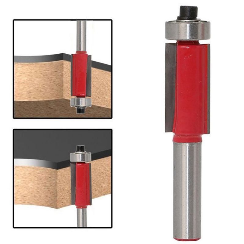 4pcs Mata Profil Router 1/4 Flush Trim Router Bits Mata Profil Lurus Flush Trimmer Bits Untuk Pemangkasan Kayu