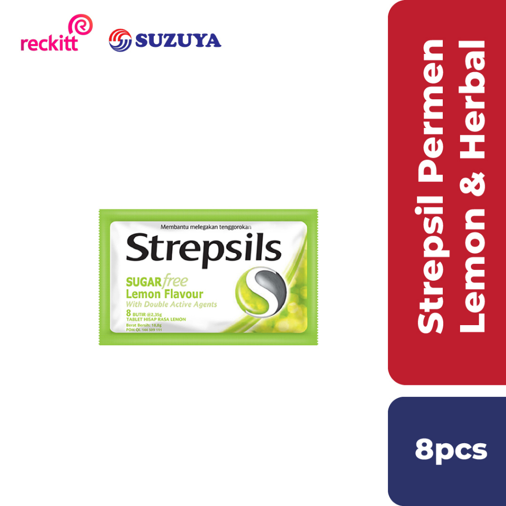 

Strepsil Permen Lemon & Herbal 8Pcs