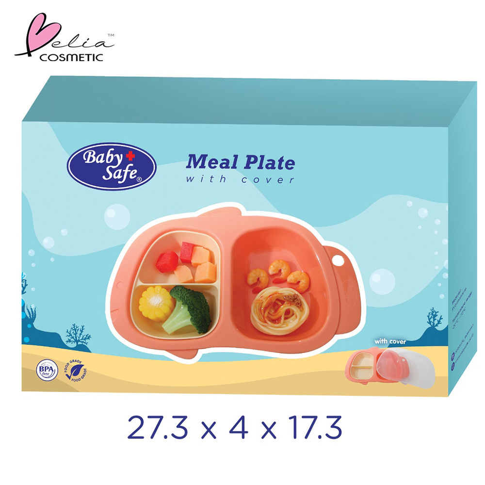 ❤ BELIA ❤ BABY SAFE B357 Meal Plate with Cover | Tempat Makan Bayi | Wadah makan bayi | BPOM