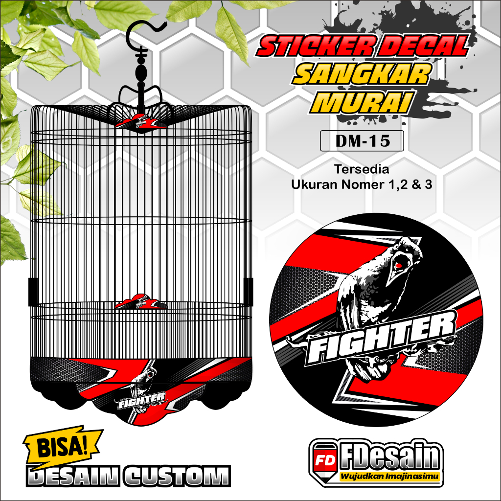 Sticker Decal Sangkar Murai / Decal Tebok Murai Fighter - DM15