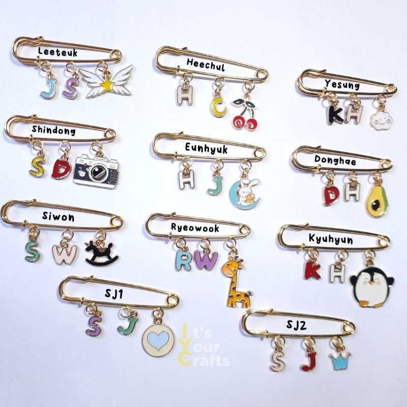 SUPER JUNIOR BROOCH INITIAL | Pin Super Junior | Peniti Super Junior | Itsyourcrafts