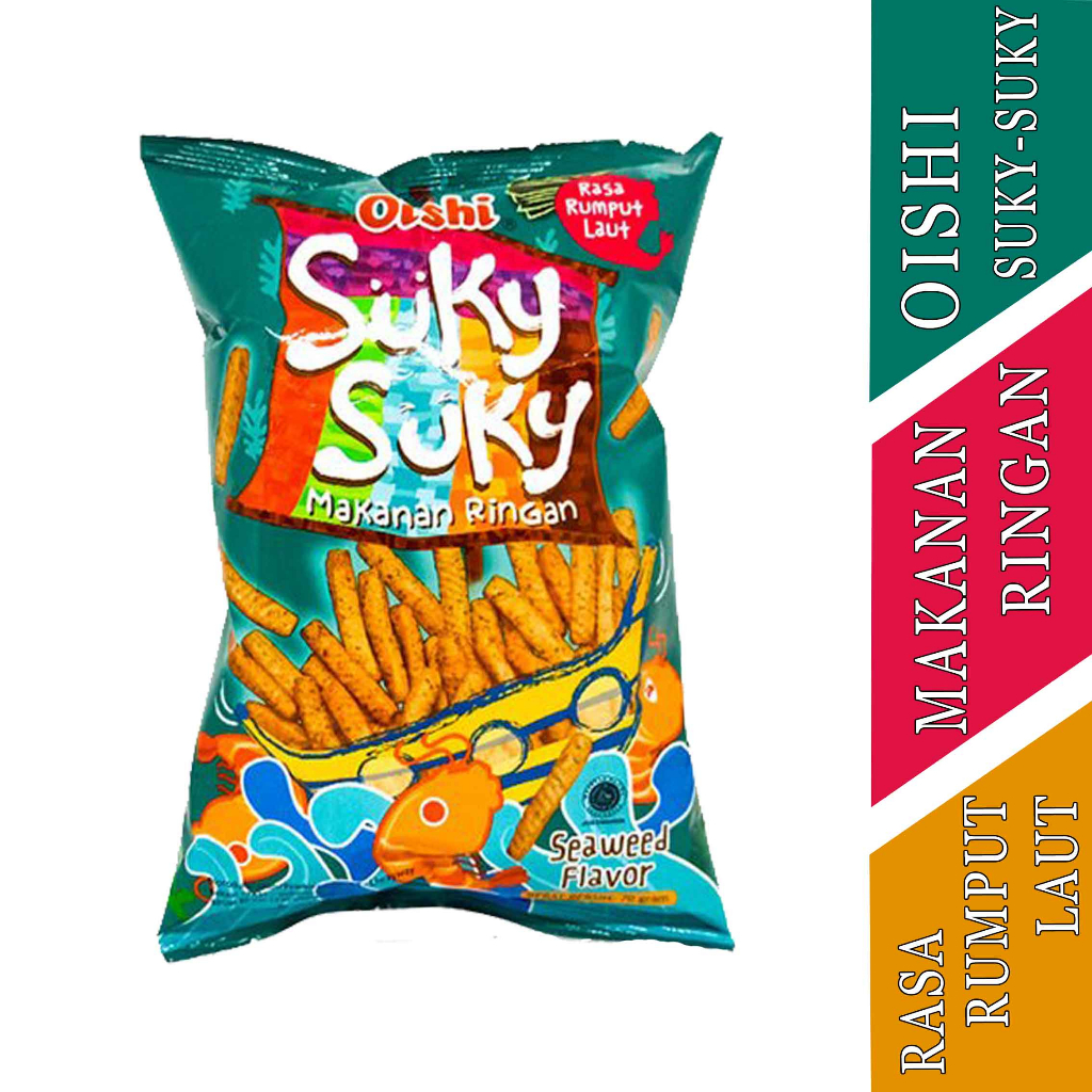 

SNACK OISHI SUKY SUKY MAKANAN RINGAN- RASA RUMPUT LAUT 60g