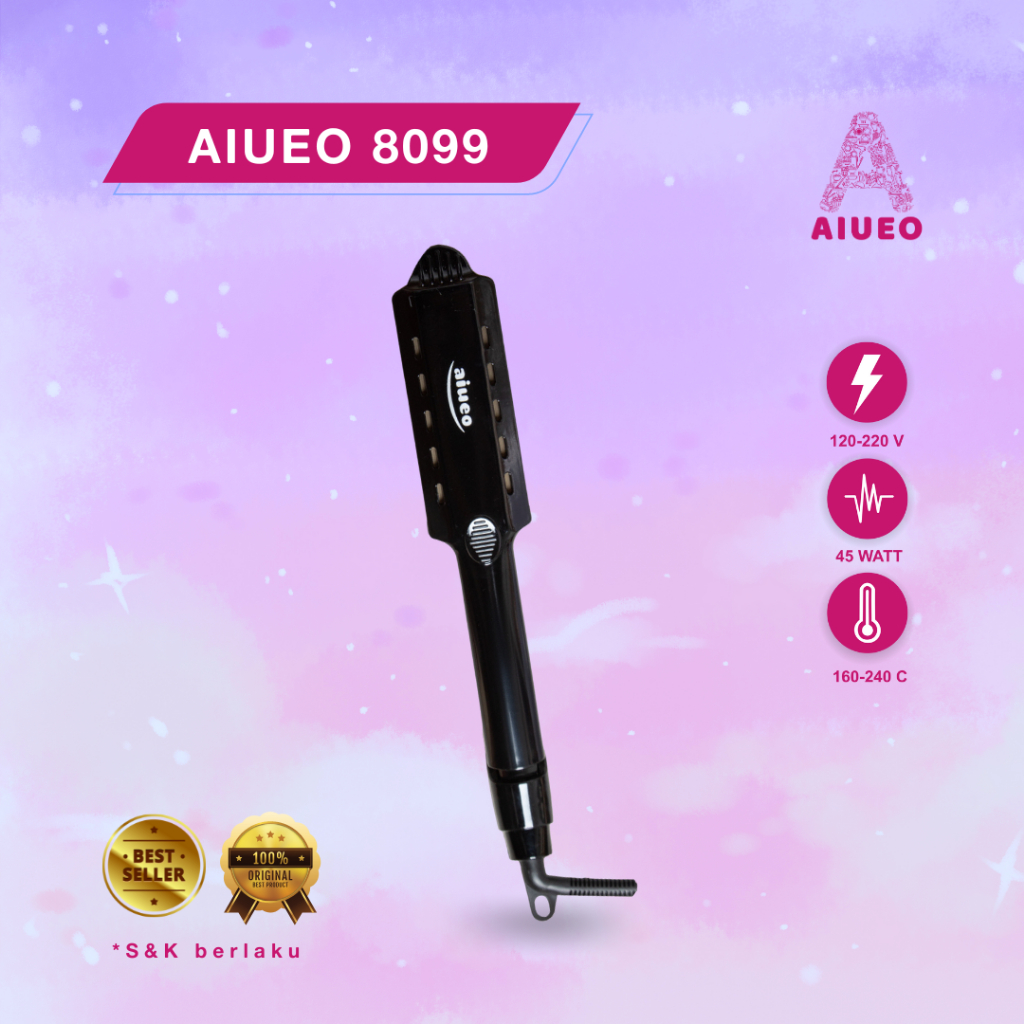 [GARANSI 18BLN] • Catokan Rambut Curly and Hair Straightener AIUEO 8099 3in1 Alat Catok Meluruskan dan Keriting Rambut